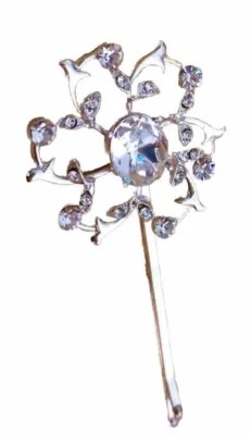 Pente de barrette clipe cabelo floral estoque morto formatura de noiva formal A42 - Imagem 1 de 4