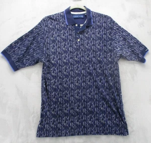 Nicklaus Polo Shirt Men's XL Slim Black w/ Purple White Geometric Pattern Cotton - Picture 1 of 13