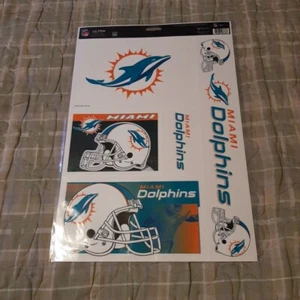 MIAMI DOLPHINS NFL 11" x 17" Car Window Cling ULTRA Decal Sheet - Picture 1 of 7