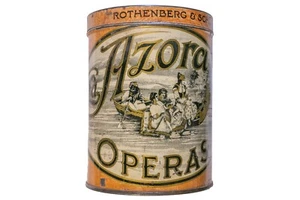 Rare 1910s “Azora Operas” litho humidor 25 cigar tin in fair condition - Picture 1 of 8