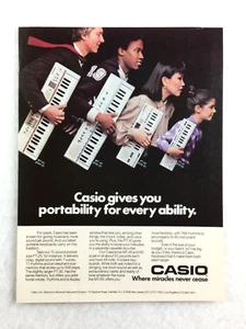 CASIO KEYBOARD Vintage PRINT AD Musical Instrument WHERE MIRACLES NEVER CEASE - Picture 1 of 1