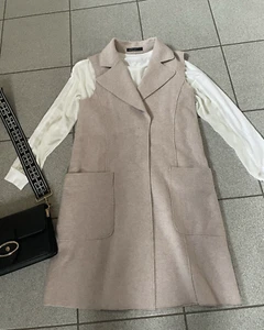 Marc Cain Long Weste Mantel Walk Wolle N2 (36 38) NP 349€ sand wNeu - Bild 1 von 15