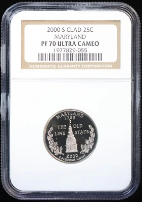 2000-S 25c Proof Maryland MD State Quarter NGC PF 70 Ultra Cameo PR San Fran - Image 1 of 4