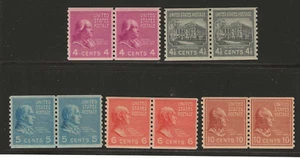 Scott de EE. UU. #843-#847 como nuevo nunca articulado perf 10 pares verticales edición Prexie, buen estado - Imagen 1 de 2