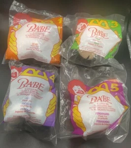 McDonald's 1995 Babe Plush Lot 4 of 7 Happy Meal Toys New Sealed - Picture 1 of 9