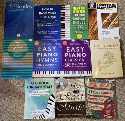 Lot of 11 Sheet Music / Read Music Books Piano Flute Horn Ukulele Beginners - Image 1 of 4
