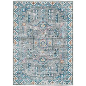 Linon Home Decor Area Rugs 5'X7' Abstract Traditional Pattern Rubber Backing - Picture 1 of 7