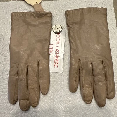 Guantes para mujer ARIS vintage nuevos talla Forro beige 100 % cachemir 7,5.  Foto 1 de 4