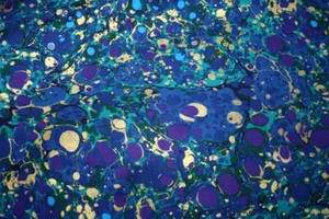 MELTDOWN IN BLUE AND GOLD BY FAYE BURGOS FOR MARCUS - 100% COTTON FABRIC - Picture 1 of 4