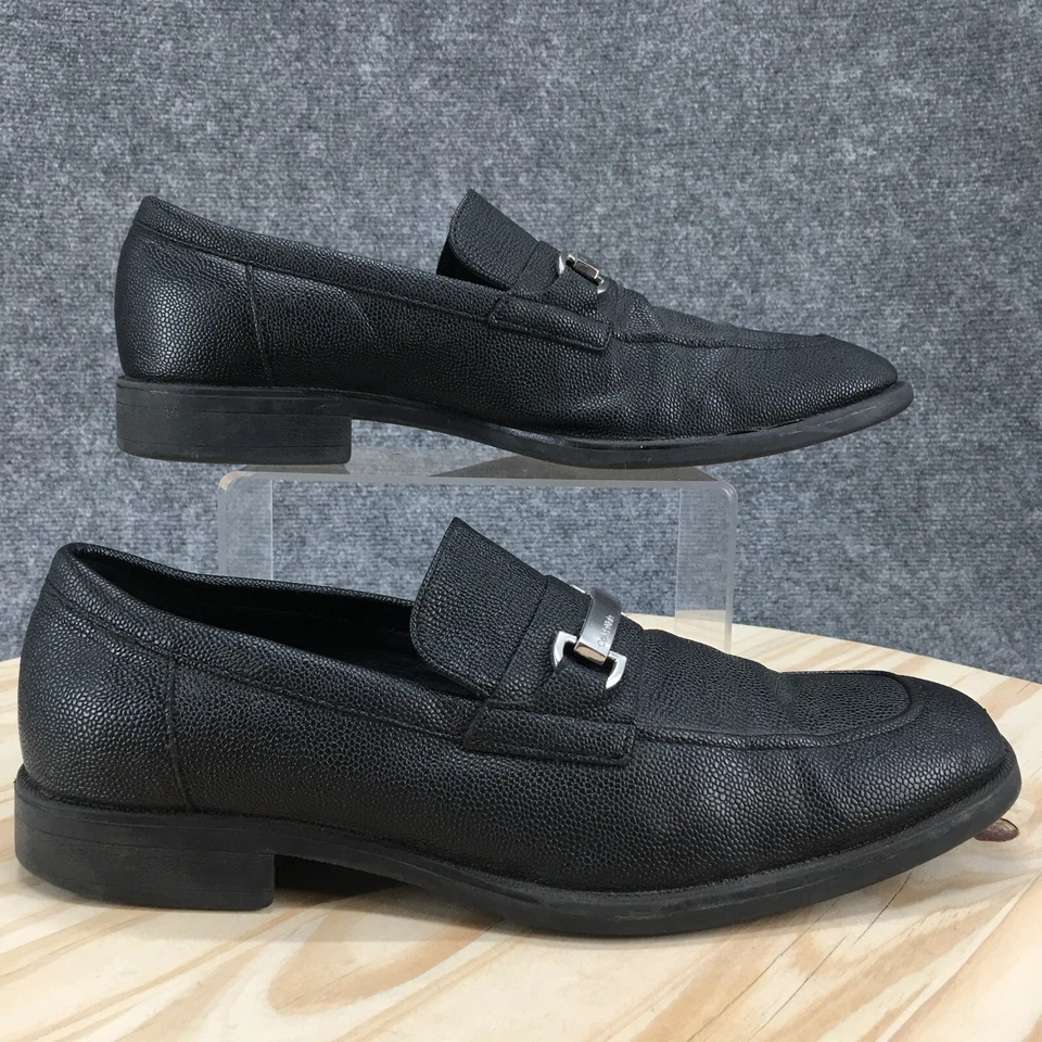 Calvin Klein Shoes Mens 10 Eaton Dress Slip On Bit Loafer Black Faux Leather - Image 1 of 4
