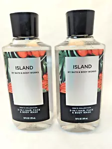 x2 Bath & Body Works Island FOR MEN 3 in 1 Shower Gel Face Hair Body Wash NEW - Picture 1 of 2