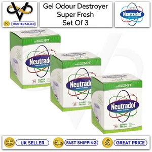 3 x Neutradol Gel Destructor de Olores Súper Fresco Último 90 Días Aire Fresco - Imagen 1 de 1