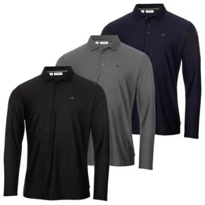 Calvin Klein Mens 2024 Long Sleeve Light Central Golf Polo Shirt 50% OFF RRP - Picture 1 of 13