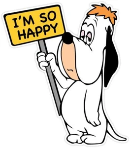 DROOPY DOG I'm So Happy lustiger Cartoon Vinyl Aufkleber Abziehbild WAND *GRÖSSEN* - Bild 1 von 2