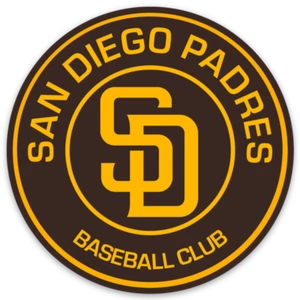 IMÁN redondo troquelado troquelado de béisbol tipo monograma de los Padres de San Diego tipo MLB - Imagen 1 de 1