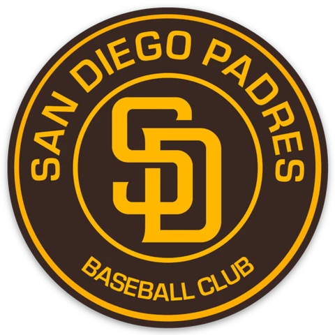 San Diego Padres Monogram logo Type MLB Baseball Die-Cut Round MAGNET Cover