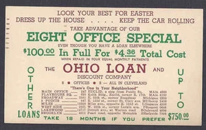 1942 THE OHIO LOAN CO, SIGNATURE LOANS OUR SPECIALTY, CLEVELAND OH - Picture 1 of 2