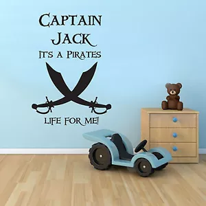 Pirata Adhesivo Pared Personalizado de Niño Dormitorio Vinilo Mural Pegatina - Imagen 1 de 3