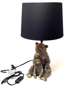 Tischlampe, Leuchte Bären H. 45cm antik gold aus Kunststein Formano WA - Bild 1 von 2