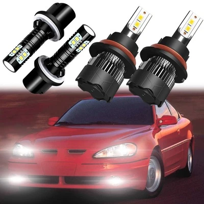 Kit de faros antiniebla altos/bajos LED 4X 6000K para Pontiac Grand AM 1999-2005 Foto 1 de 4