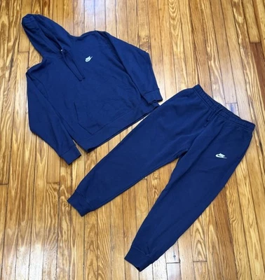 Conjunto de sudadera con capucha y joggers Nike Sportswear Club polar azul talla mediana grande Foto 1 de 3