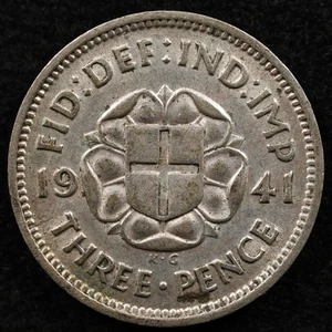 Great Britain 3 Pence 1941, Coin, Silver, Inv#I222 - Picture 1 of 2