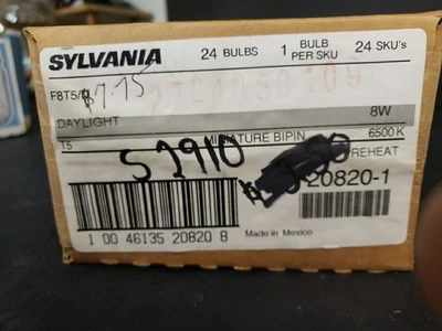 Sylvania F8T5/D  8W 12 " CW 6500K CASE OF 24 - Image 1 of 2