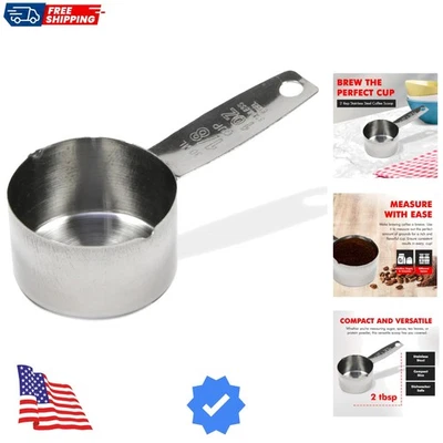Elegante medidor de café de acero inoxidable: 4 pulgadas 2 cucharadas para una preparación perfecta Foto 1 de 4