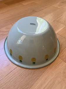 Vintage Metall Marmor Canyon Ananas Motiv 10" Schüssel Emaille blau Servieren Mischen - Bild 1 von 4