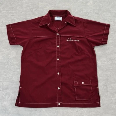 Vtg 60s 70s Hilton Bowling Shirt Small Chain Stitched Button Gary Chicago School - Image 1 of 4