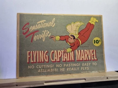 Juguete de papel de colección Flying Captain Marvel Fawcett Publications 1944 raro efímero Foto 1 de 4