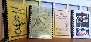 LOT OF 4 Vintage Cookbooks Ringbound 80s Longview Yakima WA Marshall MI - Imagen 1 de 5