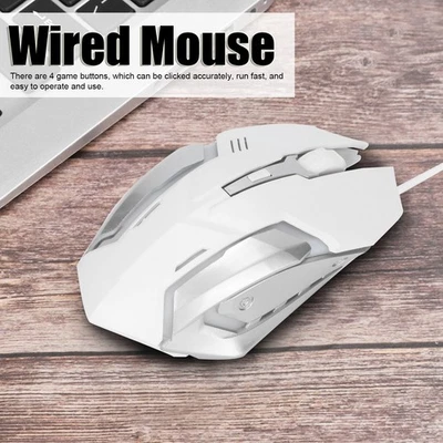 Wired Mouse USB Port Gaming Office Business Luminous Optical Computer - Image 1 of 4