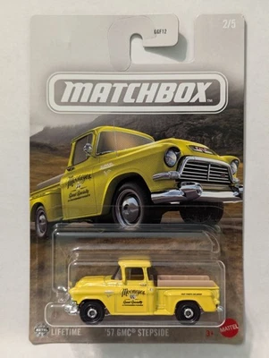 Matchbox yellow Mooneyes 1957 GMC stepside pickup **minor pack wear** - Image 1 of 2