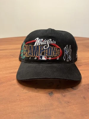 NUEVO SIN ETIQUETAS De colección New Era 1998 New York Yankees Sombrero Snapback MLB Serie Mundial Gorra Negra Foto 1 de 4