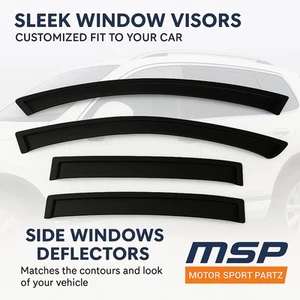 Out-Channel JDM Vent Visors 4pcs For Honda Fit 15-16 2015-2016 4 Door Sedan - Picture 1 of 6