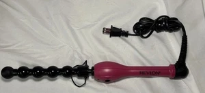 REVLON CURLING IRON Textured Tapered Hair STYLING WAND Pink On OFF Long Cord - Picture 1 of 4