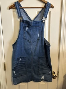 SO Pulloverkleid Junior Damen Größe L Used-Look Denim Overall - Bild 1 von 10