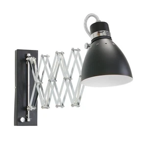 Wandlampe ausziehbar Schwarz Metall Wohnzimmer Flur t:90 cm E27 Spot beweglich - Bild 1 von 9