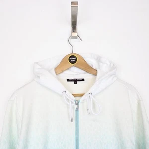 Michael Kors Blue and White Ombré Logo Full Zip Cotton Hoodie Jumper - Picture 1 of 6
