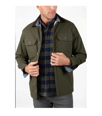 Tailor Vintage Mens Stretch Outdoor Canvas Shirt Jacket Sherpa Lining NWOT XL  - Image 1 of 4