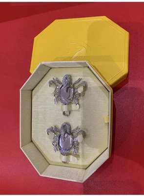 Swarovski Swan Earrings Clip On Large White Rhodium Silver brand new + Bag💕 - Image 1 of 4