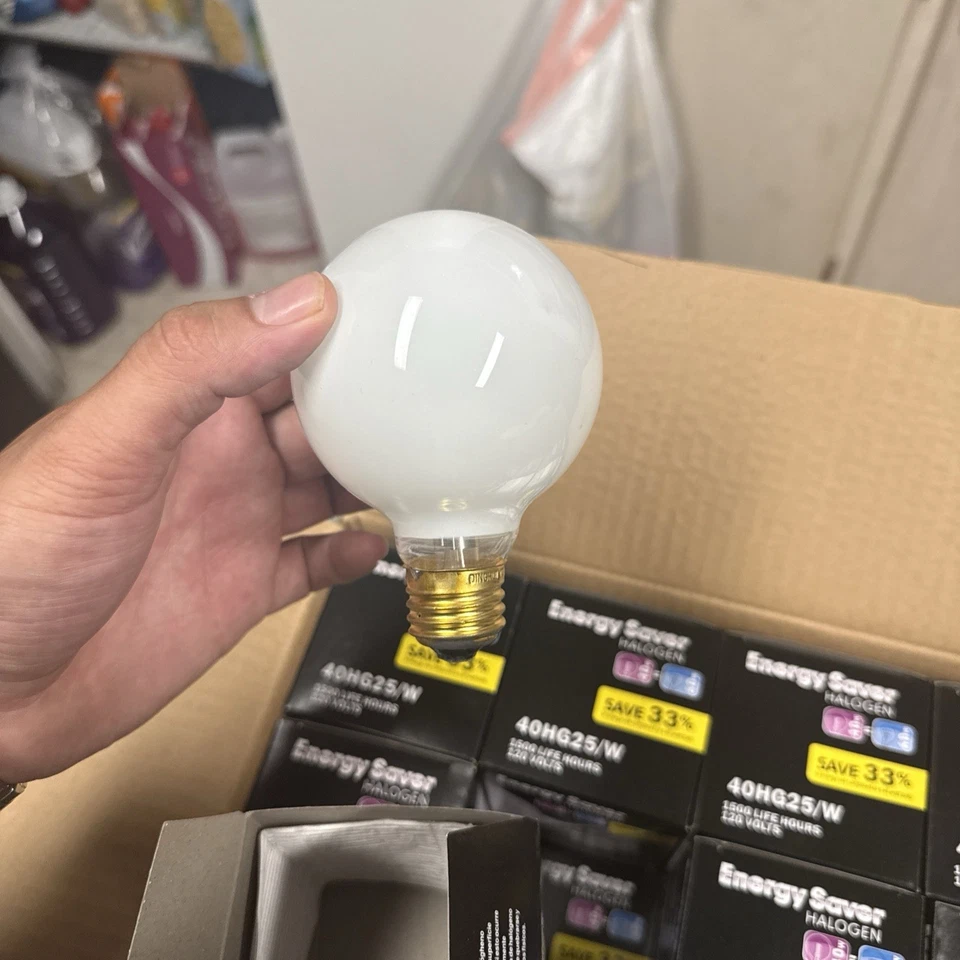 Energy Saver Halogen G25 White Light Bulb 40W – 600 Lumens – 120V - Image 1 of 1