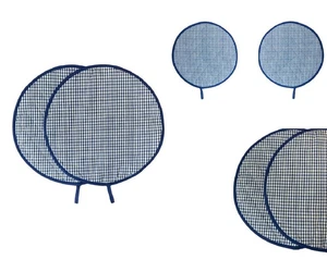 Par de cubiertas de cocina Aga almohadillas circulares para chefs de cocina 13,5 pulgadas azul guinga - Imagen 1 de 4