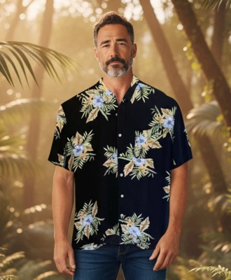 Camisa Hawaiana Knightsbridge Para Hombre 2XL Manga Corta Abotonada Tropical Foto 1 de 4