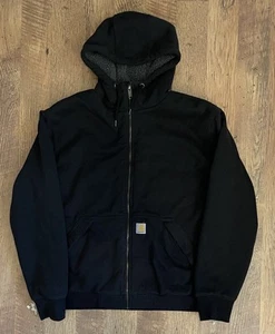 Felpa Carhartt Rain Defender foderata sherpa full zip con cappuccio nera uomo taglia L - Foto 1 di 9