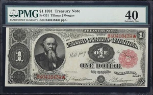Fr. 351. 1891 $1 Treasury Note. PMG Extremely Fine 40. - Picture 1 of 2