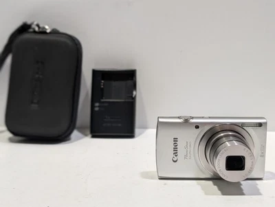 Canon PowerShot ELPH 180 20MP Digital Silver Camera w Case Charger & Battery - Image 1 of 4