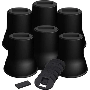 Betterhöhungen 6 Zoll Schwerlast 6er Pack, Möbelerhöhungen 6 Zoll - 6er Pack - Schwarz - Bild 1 von 1