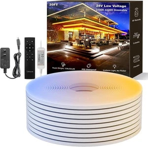 20 Fuß Dimmbar Weiß LED Neon Streifen Lichter, Abstimmbar 2700K-6500K Flexibles Seil... - Bild 1 von 8